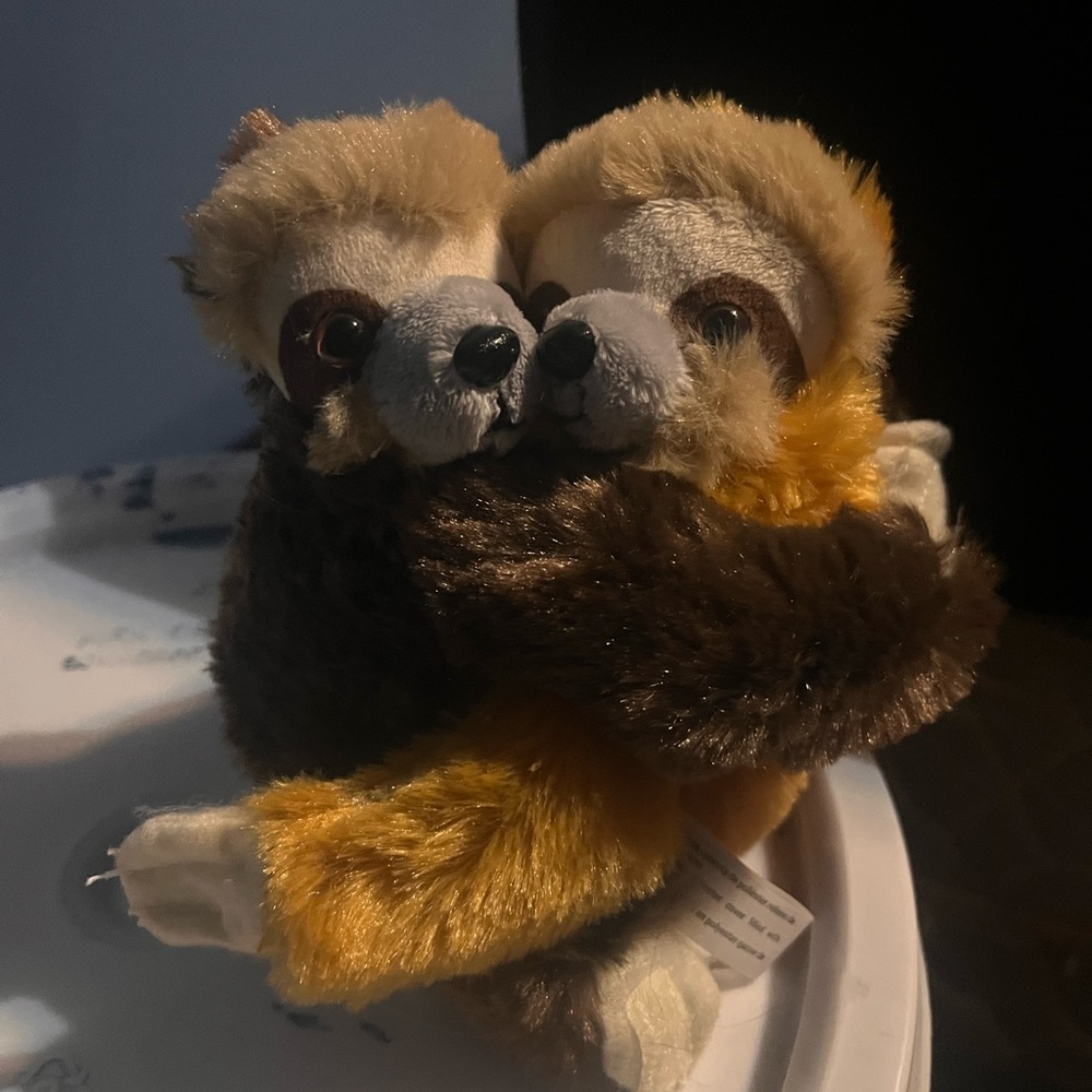 Brown and Tan Plush Sloth Toy